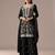 Black embroidered georgette semi-stitched palazzo style salwar suit