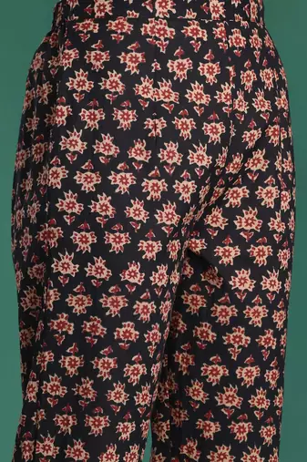 Floral Printed Sequinned Pure Cotton Kurta With Trousers & Dupatta