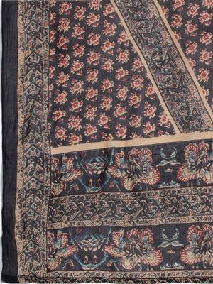 Floral Printed Sequinned Pure Cotton Kurta With Trousers & Dupatta 4