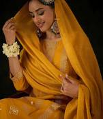 Women Ethnic Motifs Embroidered Regular Sequinned Kurta with Trousers & With Dupatta