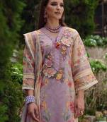 Floral Embroidered Beads and Stones Linen Kurta with Trousers & Dupatta