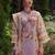 Floral Embroidered Beads and Stones Linen Kurta with Trousers & Dupatta