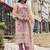 Floral Embroidered Beads and Stones Linen Kurta with Trousers & Dupatta
