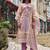 Floral Embroidered Beads and Stones Linen Kurta with Trousers & Dupatta