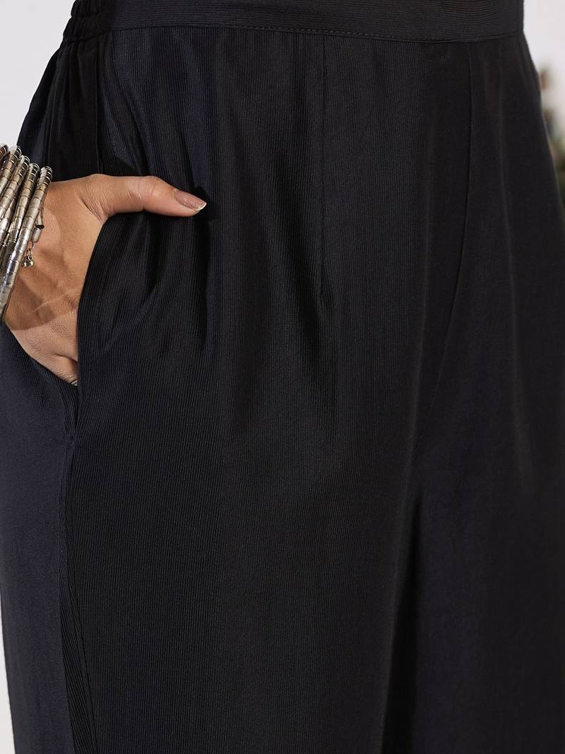 Floral Embroidered Yoke Design Round Neck Regular Kurta With Trouser & Dupatta