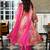 Floral Printed V-Neck Zari Anarkali Kurta & Trousers With Dupatta