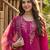 Women Floral Embroidered Regular Thread Work Liva Kurta with Trousers & With Dupatta