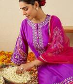 Women Ethnic Motifs Embroidered Zardozi Work Kurta with Trousers & Dupatta