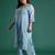 Plus Size Sequinned Kurta With Trousers & Dupatta