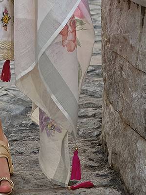 Women Floral Embroidered Regular Thread Work Pure Cotton Kurta with Trousers & With Dupatta 6