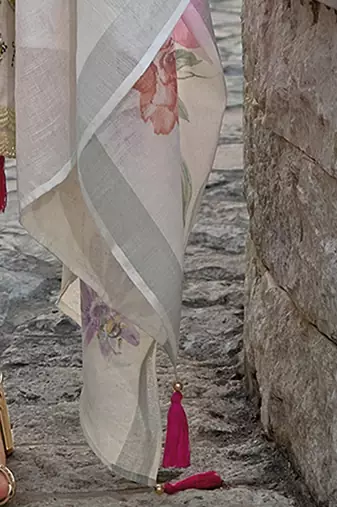 Women Floral Embroidered Regular Thread Work Pure Cotton Kurta with Trousers & With Dupatta