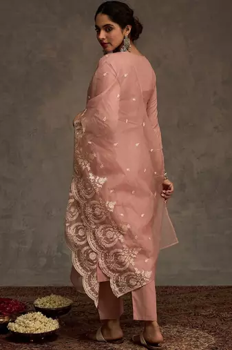 Women Ethnic Motifs Embroidered Cotton Kurta with Trousers & Dupatta