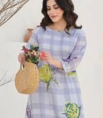 Women Floral Printed Regular Beads and Stones Pure Cotton Kurta with Trousers