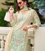 Women Floral Embroidered Regular Thread Work Kurta with Trousers & With Dupatta