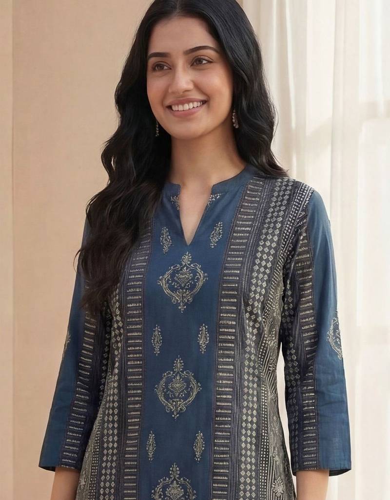 Women Ethnic Motifs Printed Regular Pure Cotton Kurta with Trousers