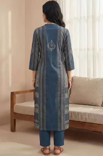 Women Ethnic Motifs Printed Regular Pure Cotton Kurta with Trousers
