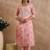 Women Floral Printed Linen Kurta with Trousers & Dupatta