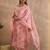 Women Floral Printed Linen Kurta with Trousers & Dupatta
