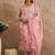 Women Floral Printed Linen Kurta with Trousers & Dupatta