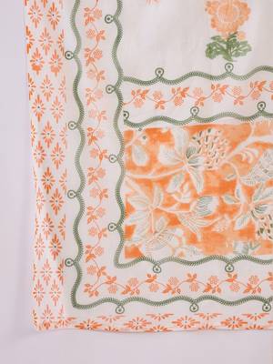 Floral Printed Beads and Stones Pure Cotton Straight Kurta & Trousers & Dupatta 3