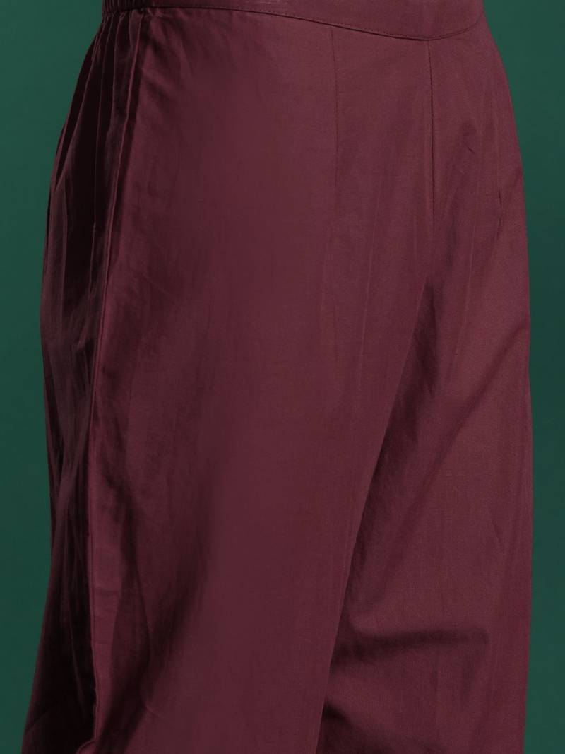 Floral Printed Pure Cotton Kurta With Trousers & Dupatta