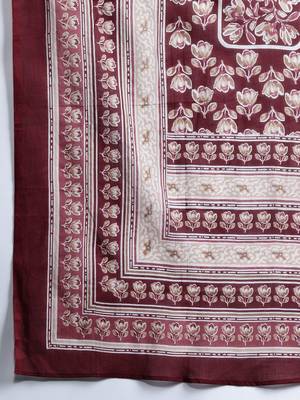 Floral Printed Pure Cotton Kurta With Trousers & Dupatta 4