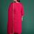 Plus Size Pink Embroidered Straight Kurta Trousers With Dupatta Set