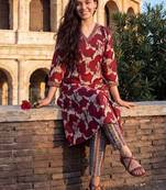 Women Floral Printed Regular Pure Cotton Kurta with Trousers