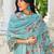 Women Floral Yoke Design Regular Thread Work Linen Kurta with Trousers & With Dupatta