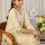 Embroidered Notch Neck Thread Work Pure Cotton Kurta With Trousers & Dupatta
