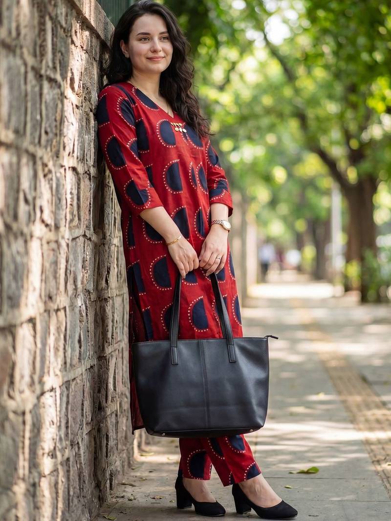 Women Printed Regular Kurta with Trousers