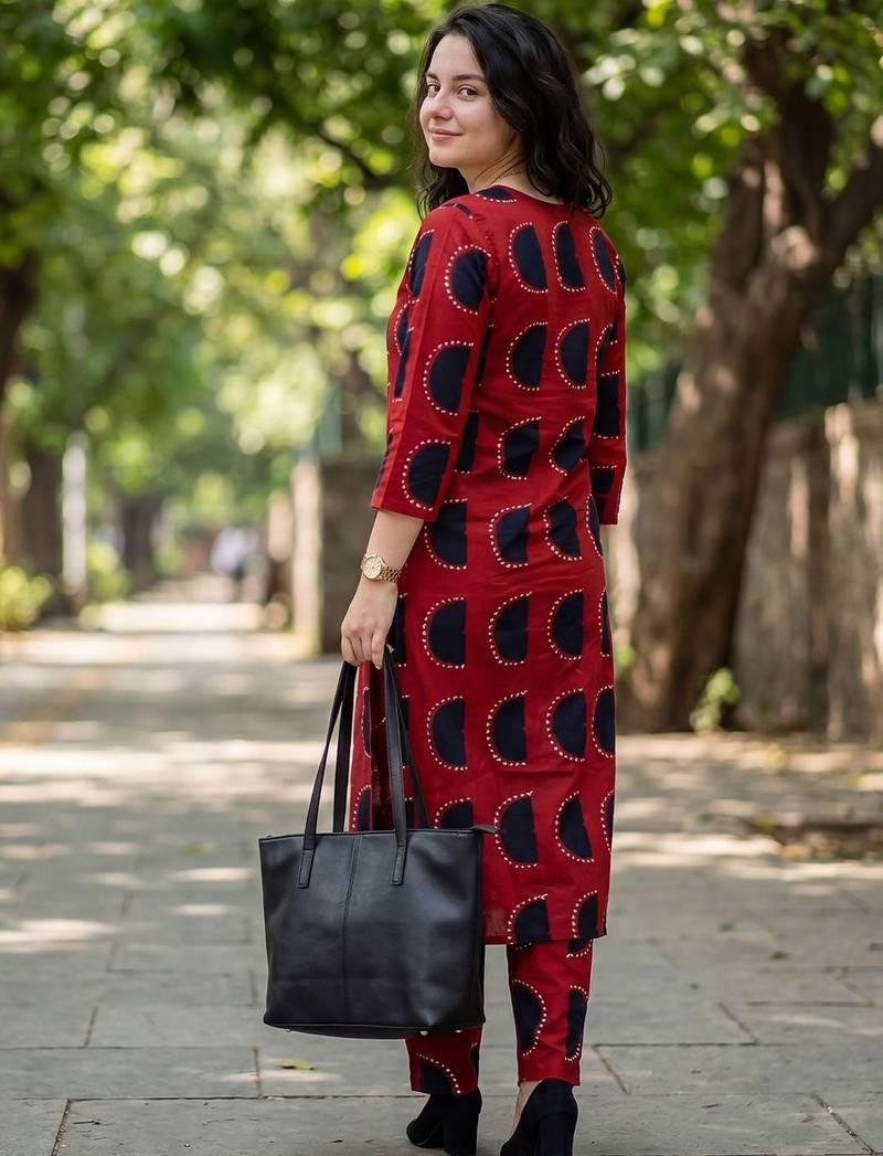 Women Printed Regular Kurta with Trousers