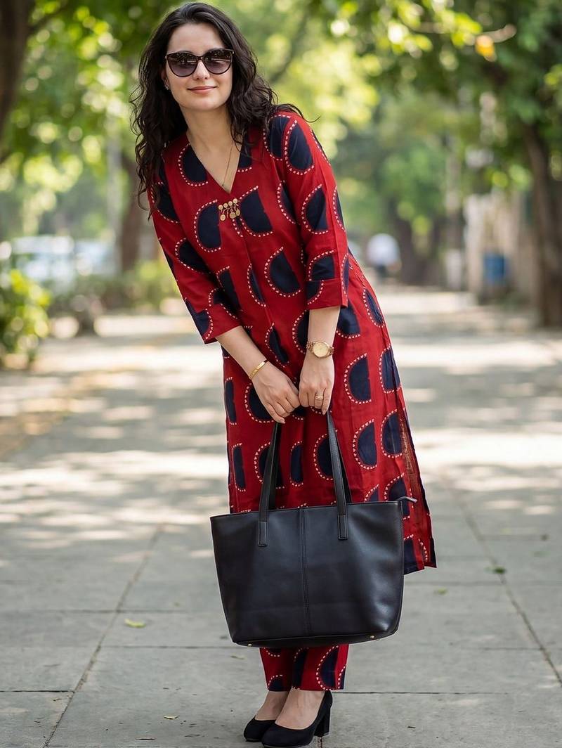Women Printed Regular Kurta with Trousers