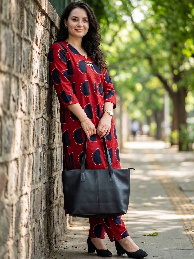 Women Printed Regular Kurta with Trousers