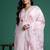 Plus Size Lavender Embroidered Straight Kurta Trousers With Dupatta Set