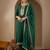 Ethnic Motifs Embroidered Straight Thread Work Kurta With Trousers & Dupatta