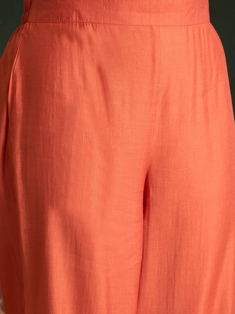 Ethnic Motifs Embroidered Gotta Patti Straight Kurta With Trousers & Dupatta