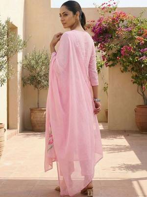Women Floral Embroidered Panelled Thread Work Pure Cotton Kurta with Trousers & With Dupatta 3