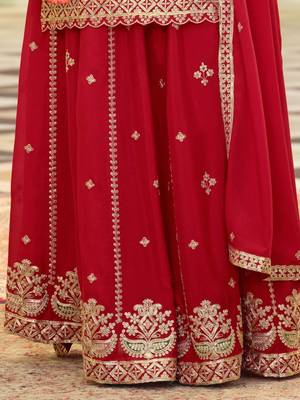 Women Ethnic Motifs Embroidered Kurta with Sharara & Dupatta 6