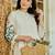 Floral Embroidered Mandarin Collar A Line Pure Cotton Kurta Wwith Trousers