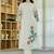 Floral Embroidered Mandarin Collar A Line Pure Cotton Kurta Wwith Trousers