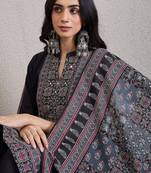 Ethnic Motifs Embroidered Mirror Work Pure Cotton Kurta With Trousers & Dupatta