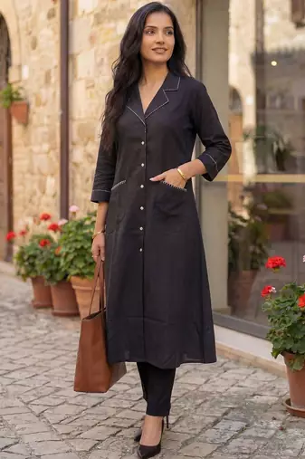 Pure Cotton Kurta With Trousers