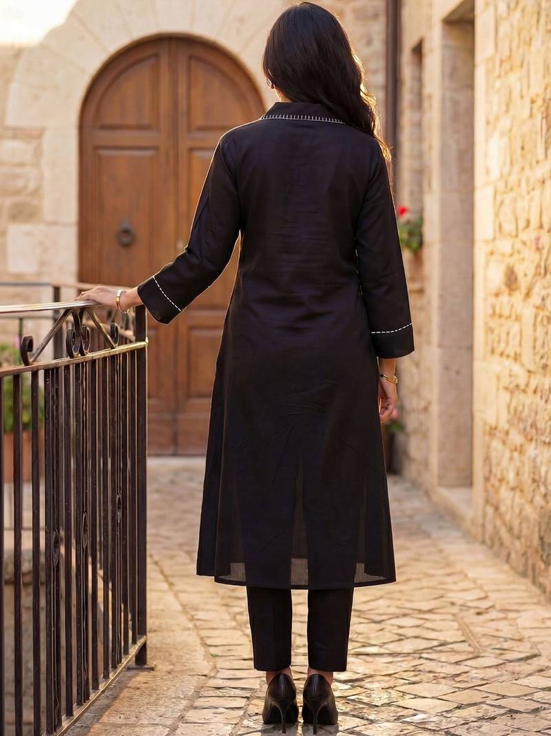 Pure Cotton Kurta With Trousers