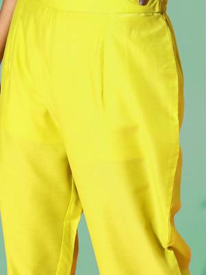 Women Yoke Design Round Neck Kurta With Trousers & Dupatta 4