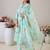 Women Floral Embroidered Thread Work Linen Kurta with Trousers & With Dupatta