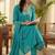 Women Floral Embroidered Pleated Thread Work Pure Cotton Kurta with Trousers & With Dupatta