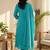Women Floral Embroidered Pleated Thread Work Pure Cotton Kurta with Trousers & With Dupatta