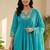 Women Floral Embroidered Pleated Thread Work Pure Cotton Kurta with Trousers & With Dupatta