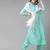 Women Sea Green & Golden Embroidered Kurta with Trousers & Dupatta